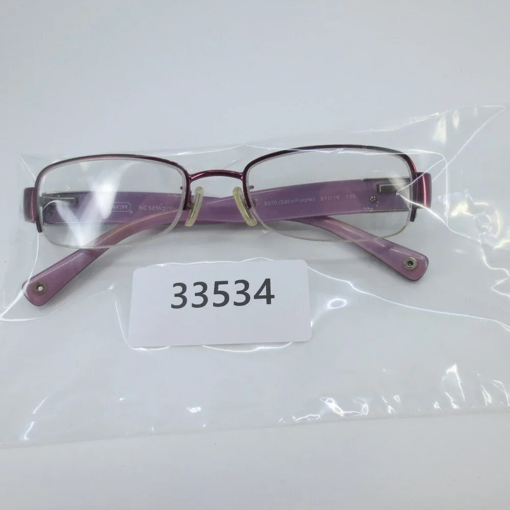 Coach HC 5016Q Sherri Eyeglasses Satin Purple Rectangular Frames 51-18-135 9070 - Picture 8 of 8